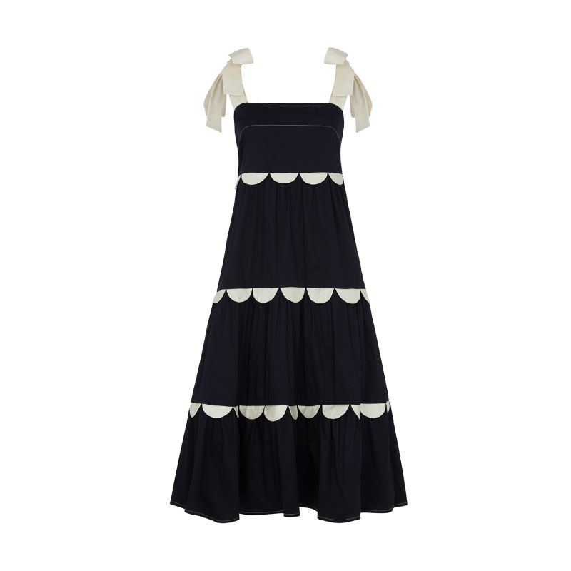 Meredith Scallop Dress Navy image