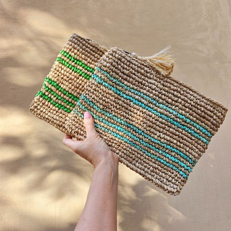 Meri Raffia Clutch - Green image