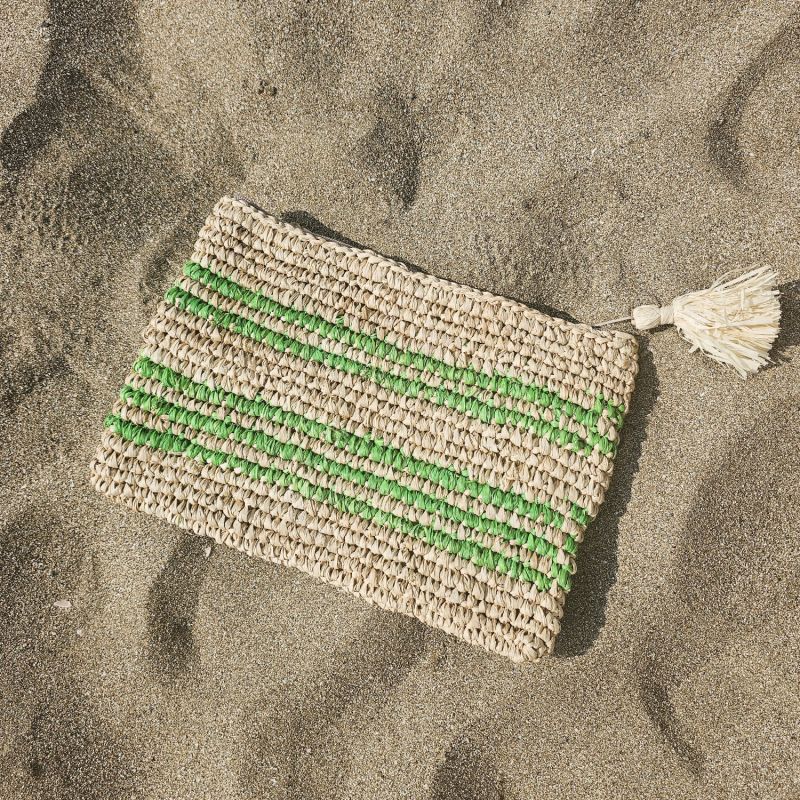 Meri Raffia Clutch - Green image