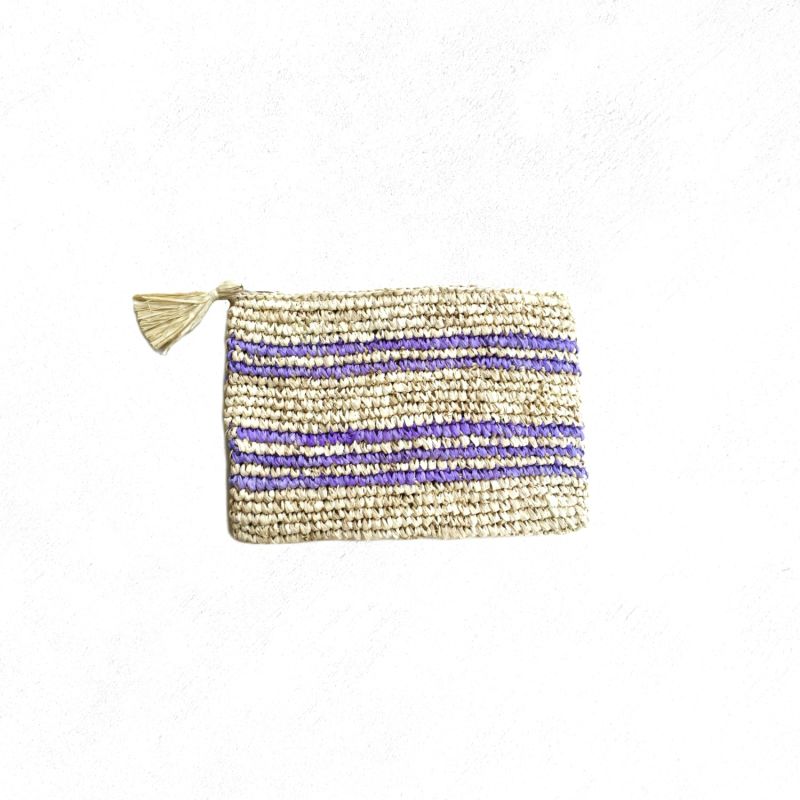 Meri Raffia Pouch - Periwinkle image