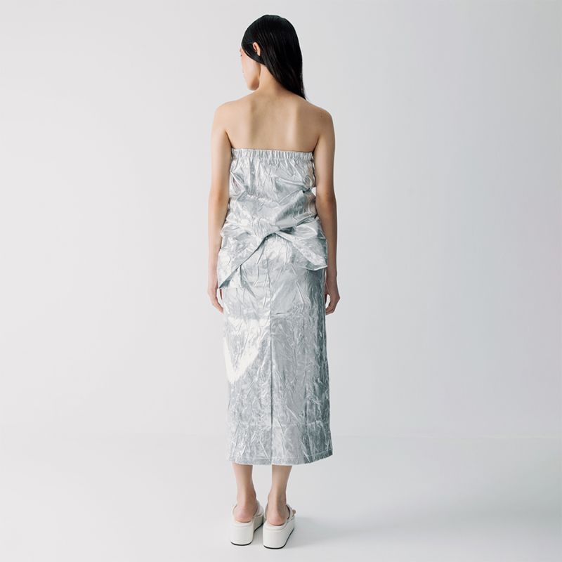 Mesh Silver Midi Skirt image