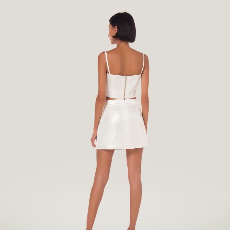 Shimmer Mini Skirt - White image