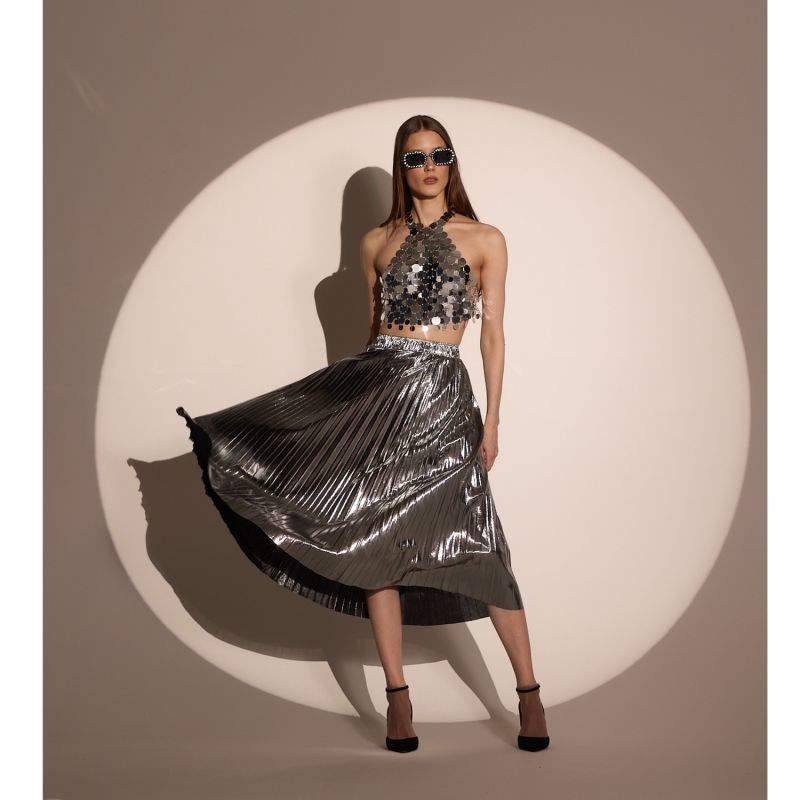 Metallic Silver Skirt image