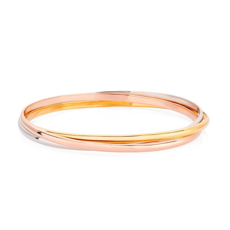 Knightsbridge Three Colour Gold Vermeil Russian Wedding Bangle image