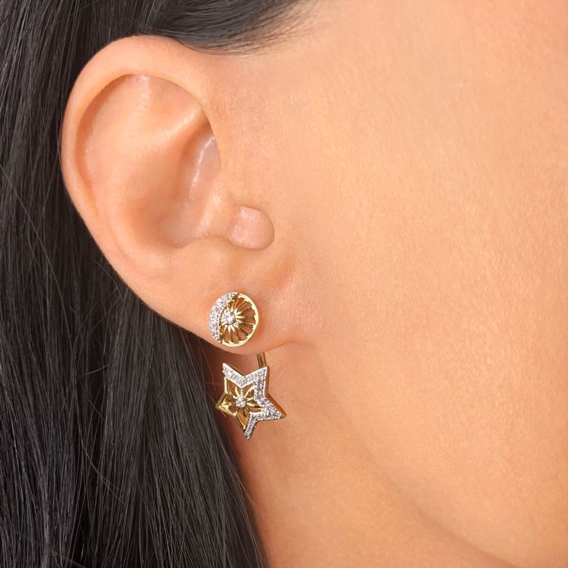 Lucky Star Stud Earrings In 14 Kt Yellow Gold Vermeil On Sterling Silver image