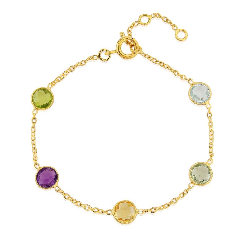 Chennai Multi Gemstone & Gold Vermeil Bracelet image
