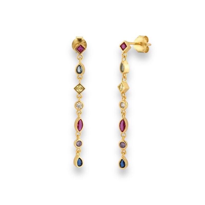 Mi Amor Tourmaline Layered Drop Earrings image