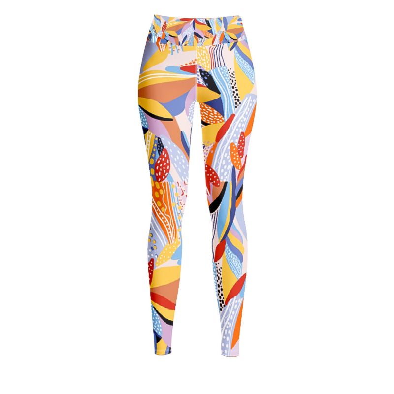 High Waist Yoga Leggings In Tropical Red | Jessie Zhao New York | Wolf ...