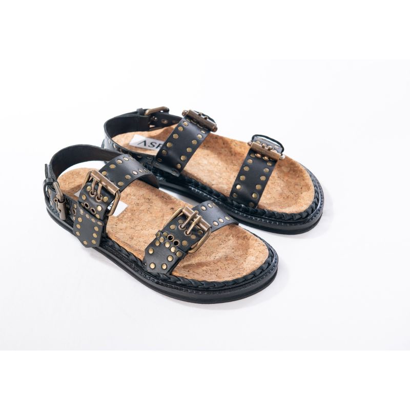 Mia - Black Leather Sandal image