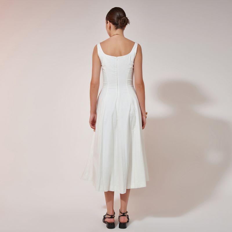 Mid-Length Poplin Dress - Ivory image