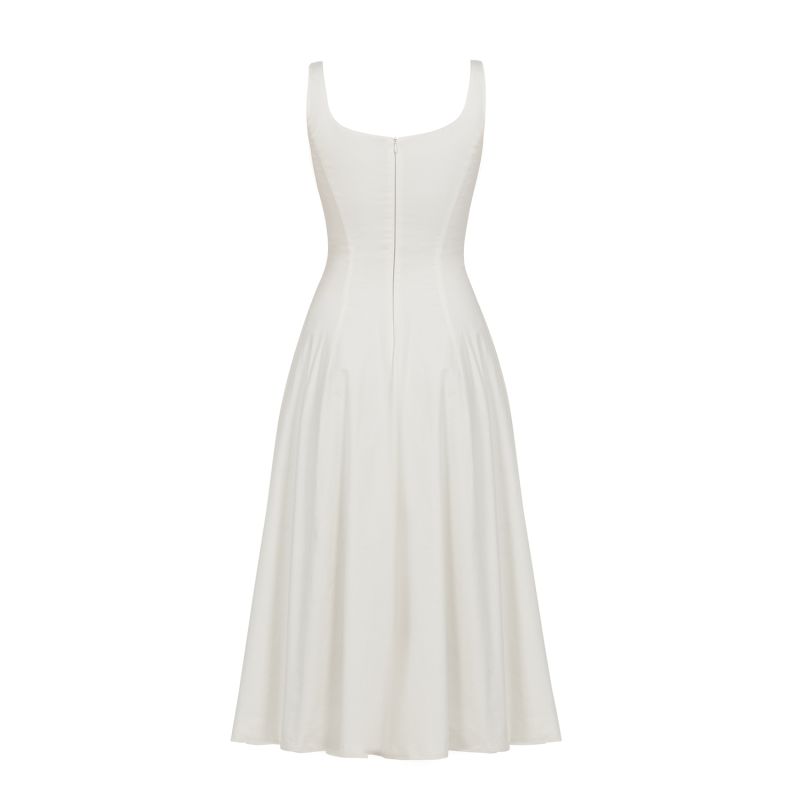 Mid-Length Poplin Dress - Ivory image