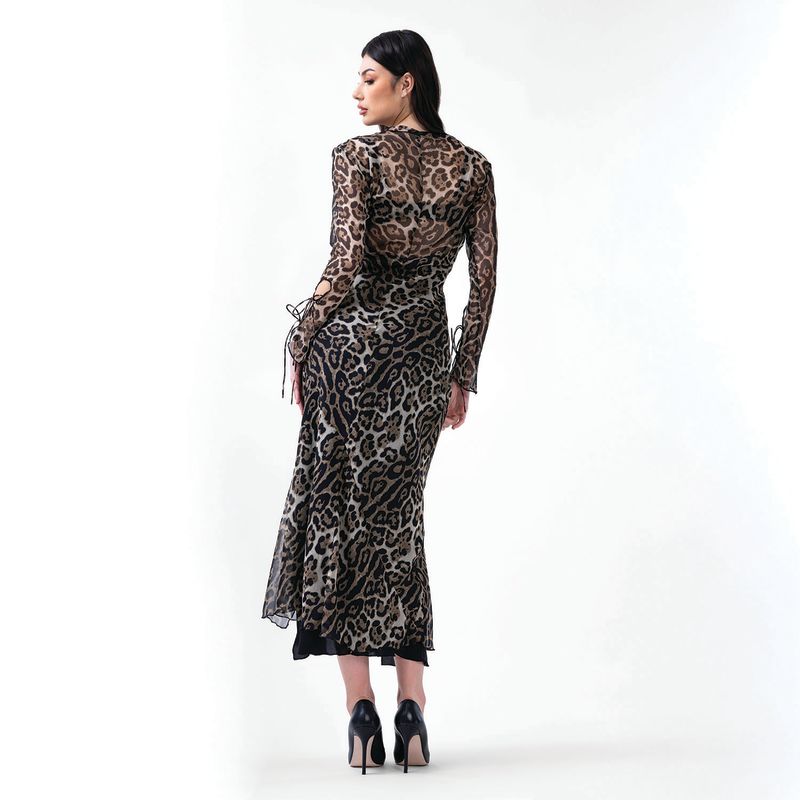 Midi Dress With Leopard Print BLUZAT Wolf & Badger