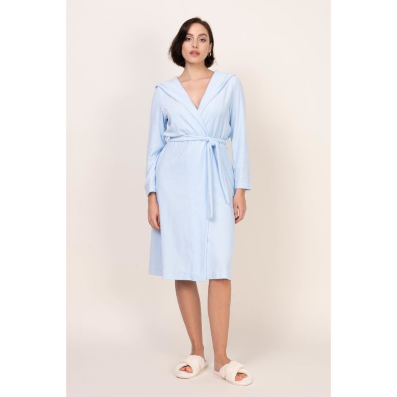 Midi Length Hooded Bathrobe - Cotton Terry image