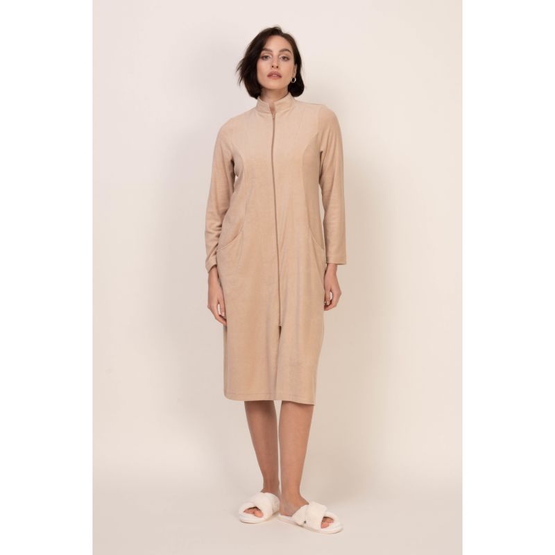 Midi Length Zip Bathrobe - Cotton Terry image