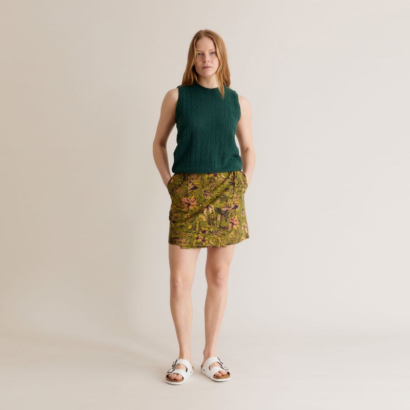 Solstice - Organic Cotton Skirt Tropical Print Green image