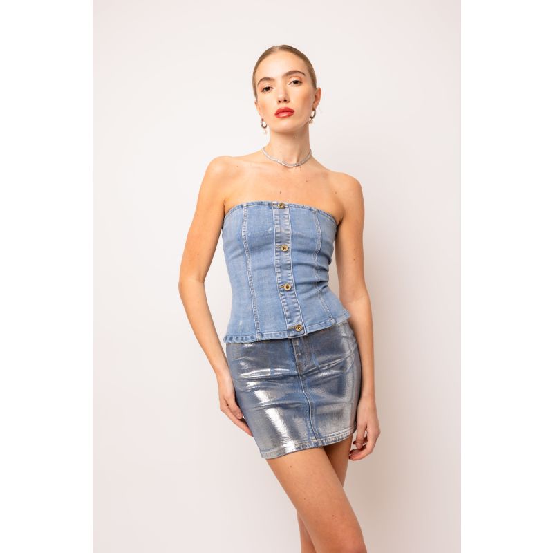 Mimi Denim Metallic  Tube Top image