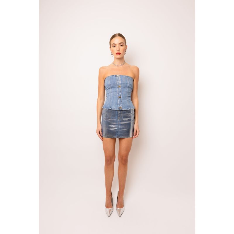 Mimi Denim Metallic  Tube Top image