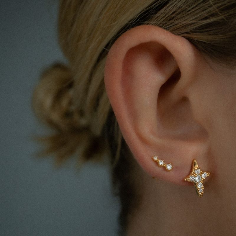 Santiago Stud Earrings - Gold image