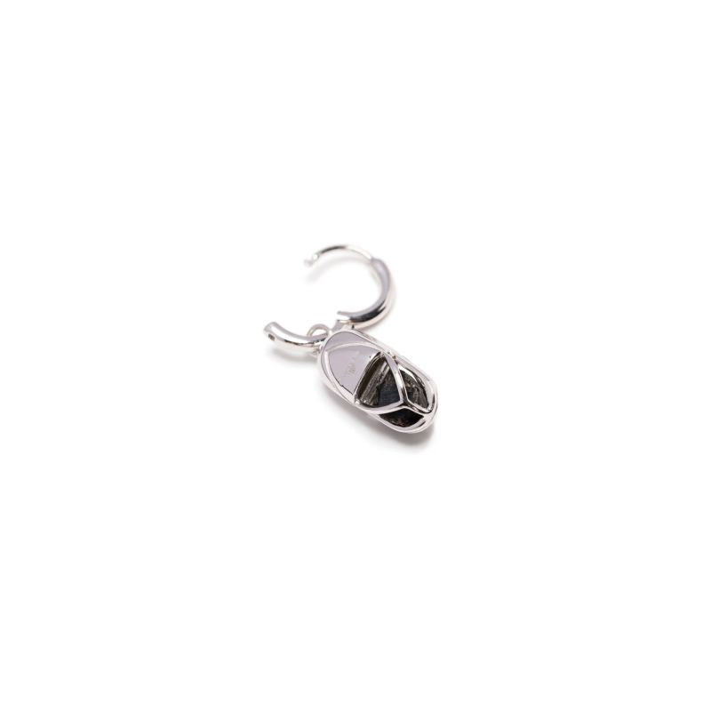 Mini Capsule Crystal Hoop Earring - Black Onyx, Sterling Silver image