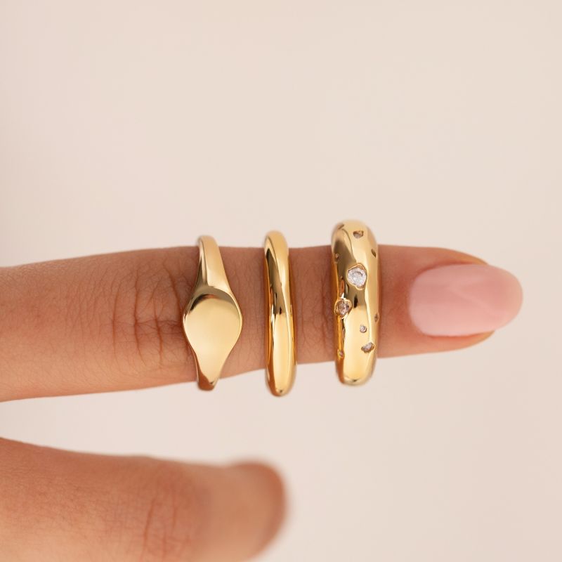 Scatter Disc Dome Ring - Gold image