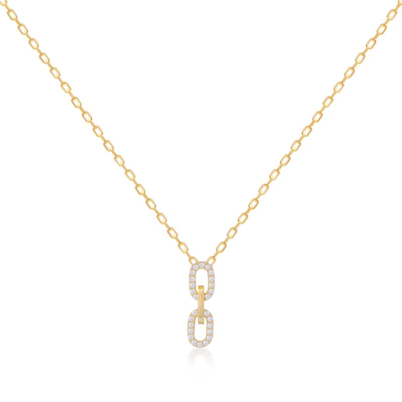 Mini Double Chain Gold Pendant Necklace image