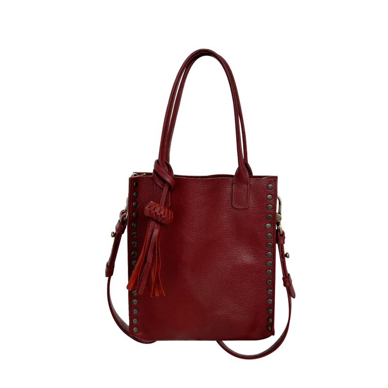 Mini Tzeltal Reddish Cognac Unlined Top Handle Bag With Extra Strap & Pouch image