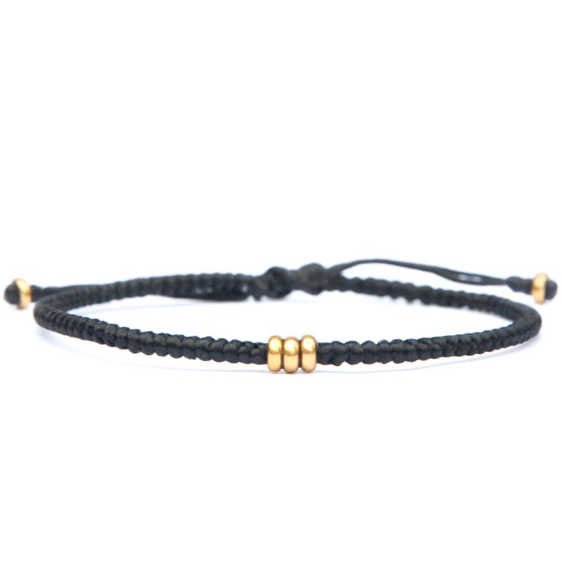 Minimalist Cord And Brass Bracelet For Men - Soul Brass image