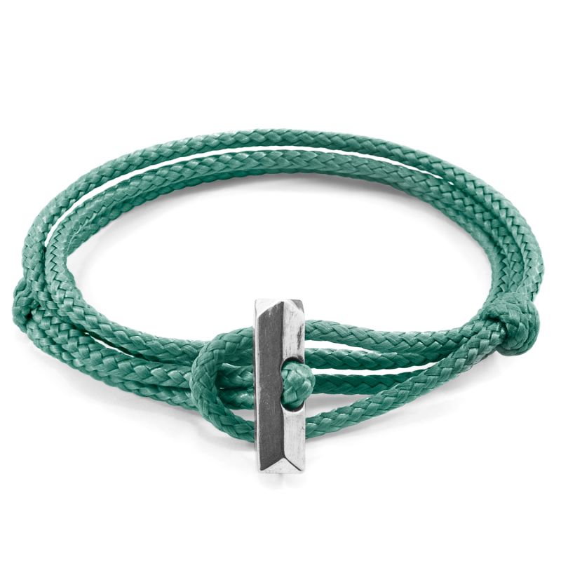 Mint Green Oxford Silver & Rope Bracelet image