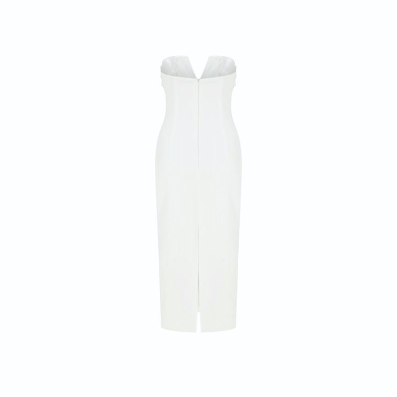 Miora Crepe Midi Dress In Vanilla Ice image