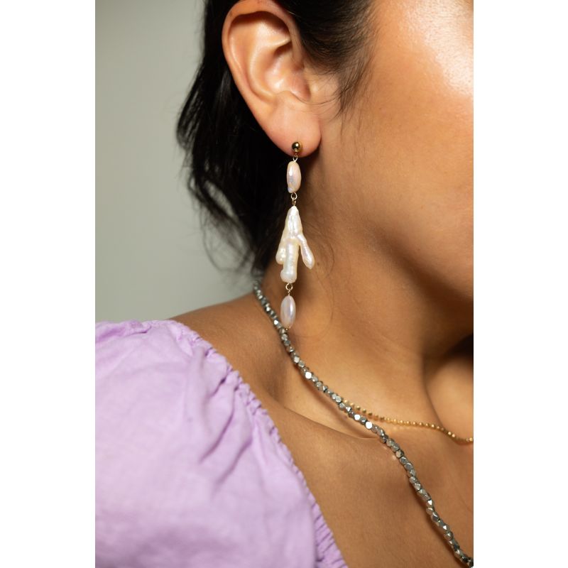 Mismatched Keshi Pearl Earrings image