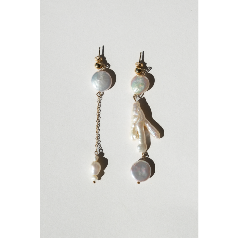 Mismatched Keshi Pearl Earrings image