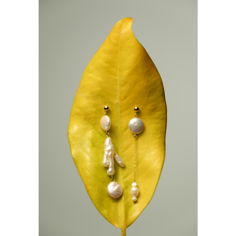 Mismatched Keshi Pearl Earrings image