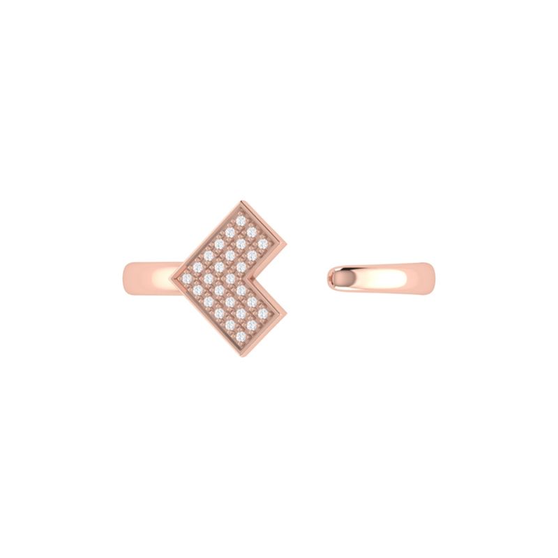 One Way Open Ring In 14 Kt Rose Gold Vermeil On Sterling Silver image