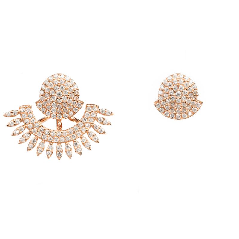 Tribal Ear Jacket & Stud Earring Rosegold image