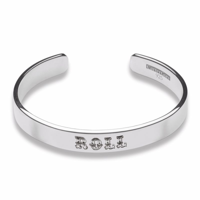 Silver Thick Width Roll Bangle image