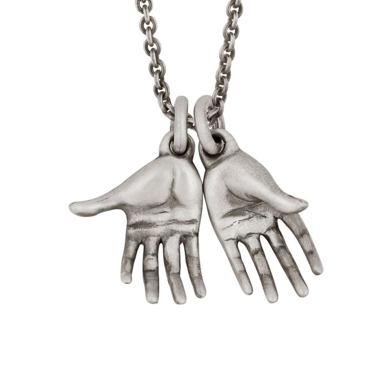 Hands Pendant Necklace in Sterling Silver image