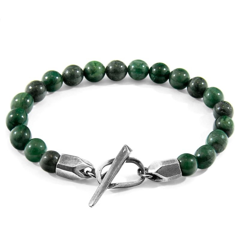 Green Jade Tinago Silver & Stone Beaded Bracelet image