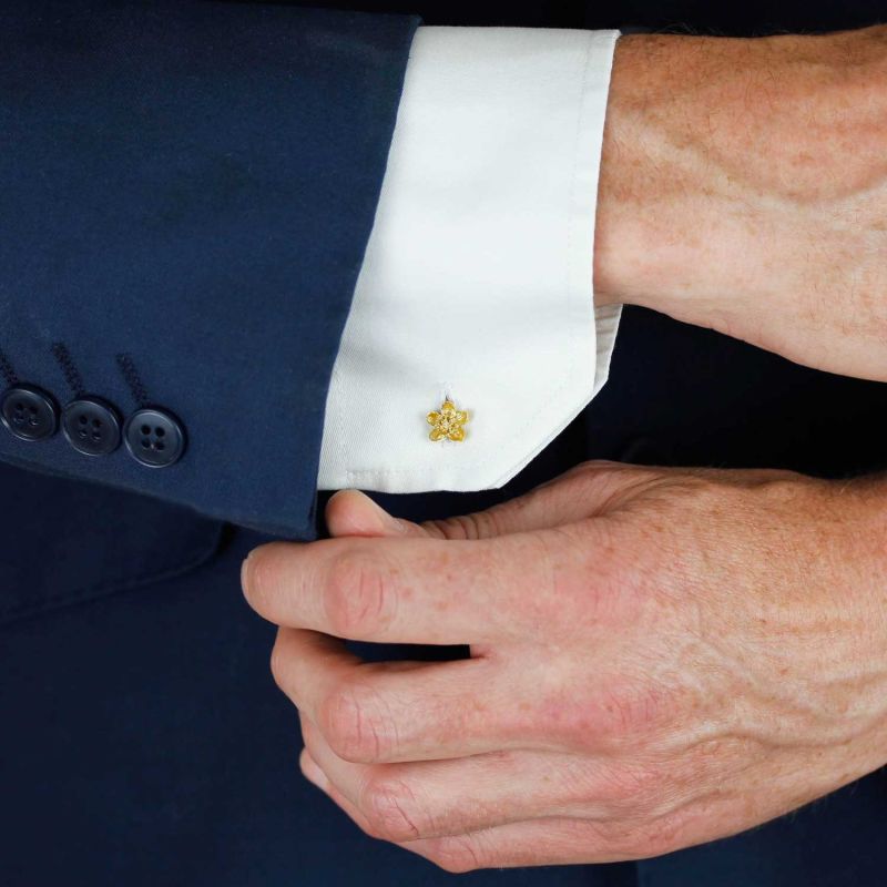 Cherry Blossom Cufflinks - Gold, Neutrals image