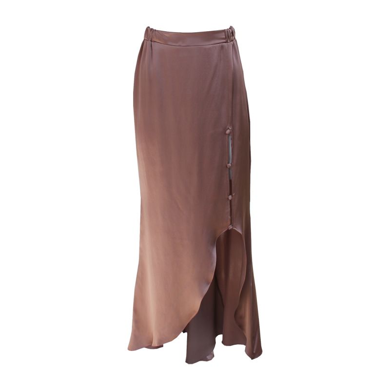 Godet Skirt With Slit Copper image