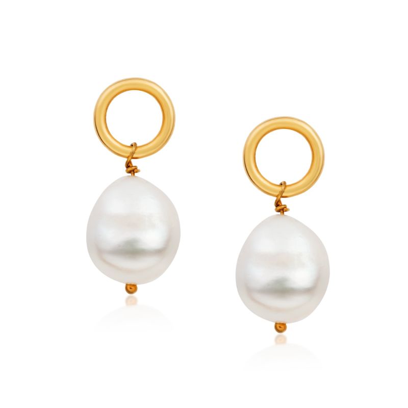 Baroque Pearl Earring - White Pearl image