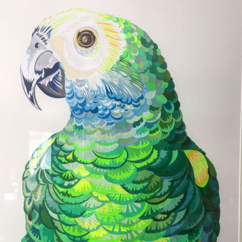 Parrot Portrait Original Papercut Artwork image