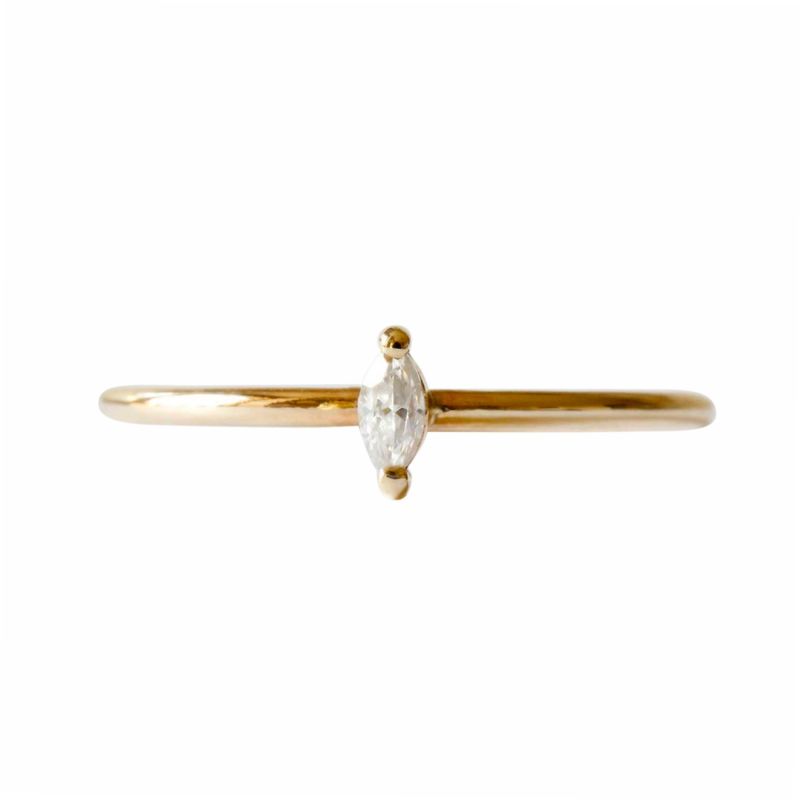 Moissanite Marquise Ring - Gold image