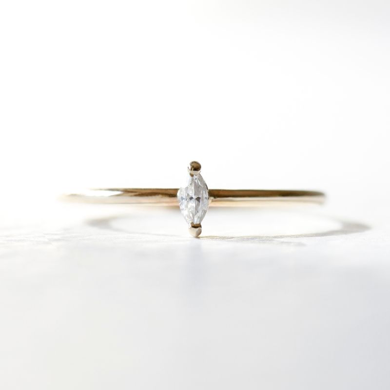 Moissanite Marquise Ring - Silver image