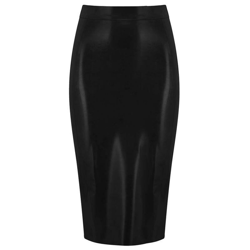 Latex Midi Skirt - Black image