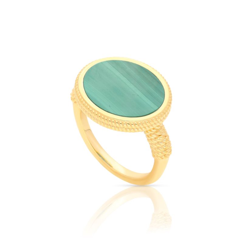 Ara Woven Ring - Gold & Malachite image