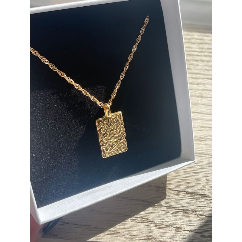 Molten Gold Rectangle Charm Pendant image