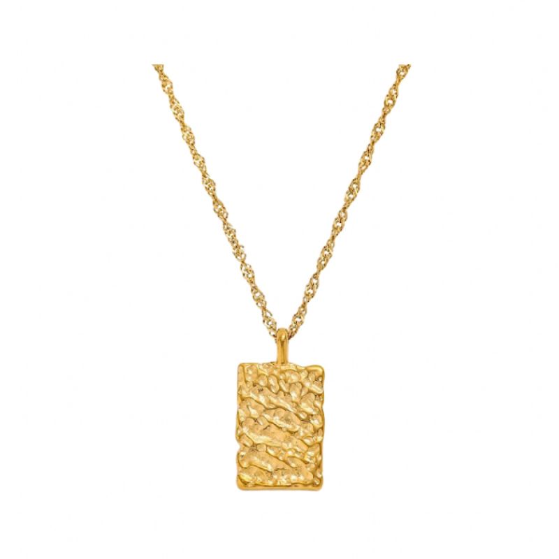 Molten Gold Rectangle Charm Pendant image