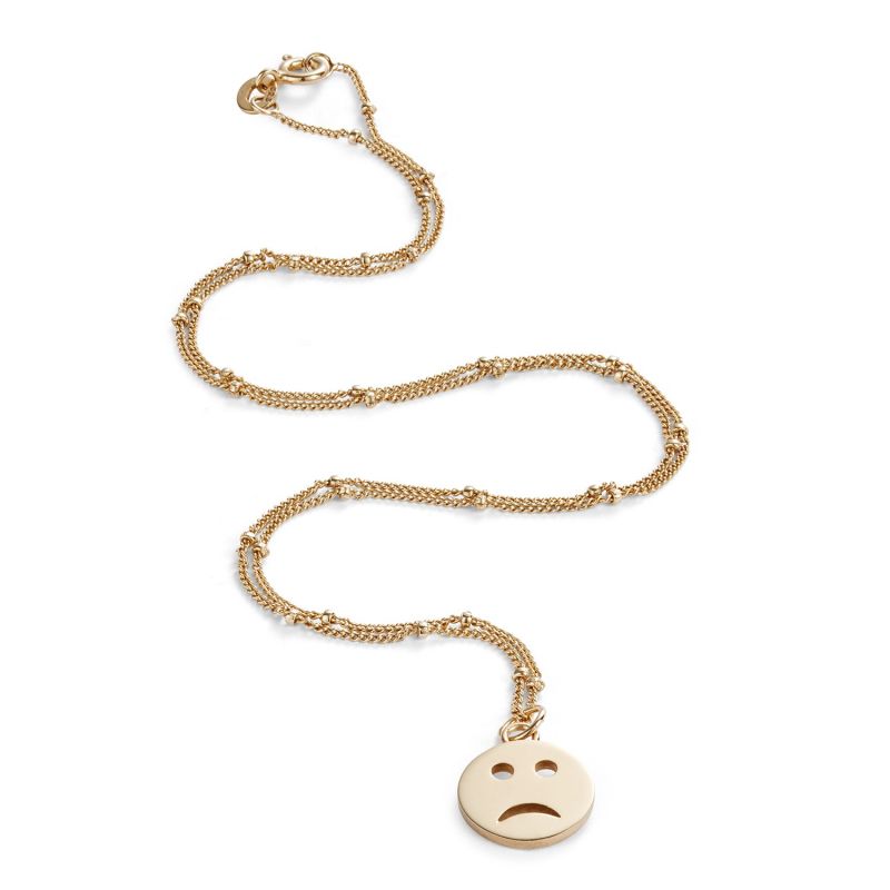 Mood Pendant Necklace Sad - Gold image