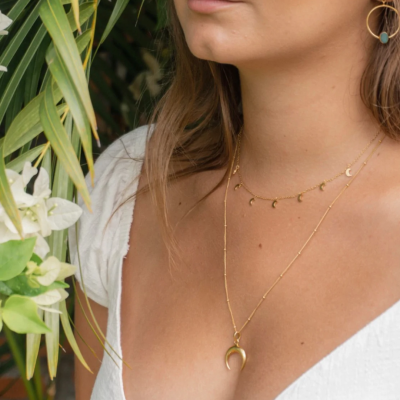 Delicate Gold Moon Choker Layering Necklace CANTIK by Camilla