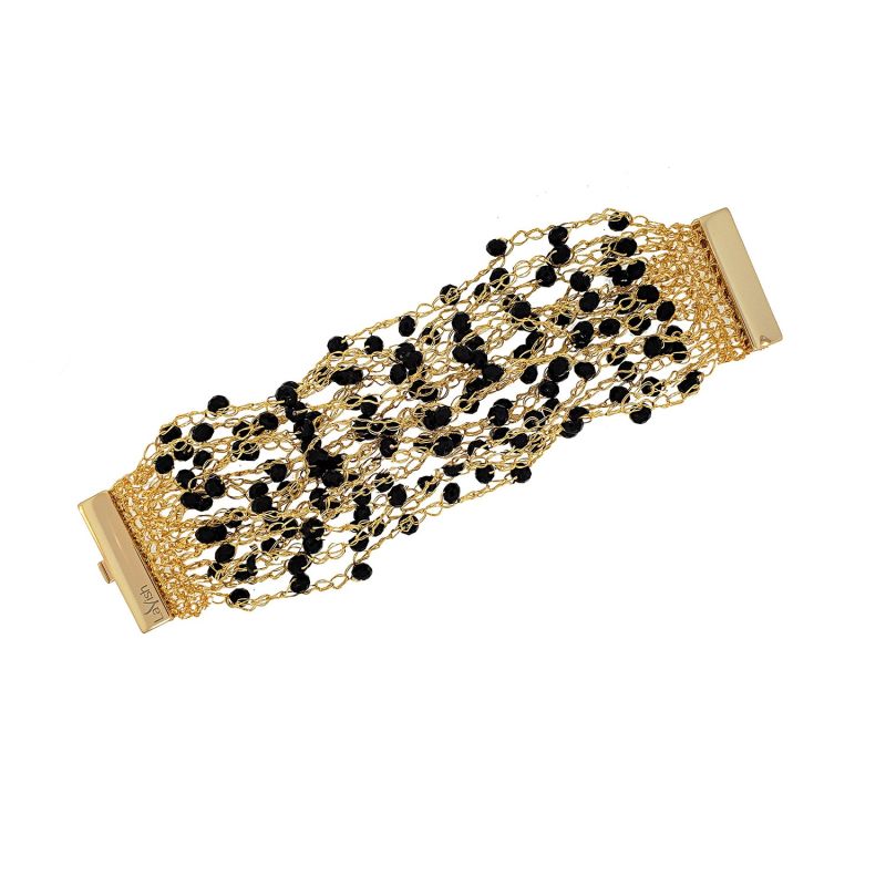 Black & Gold Multi Strings Handmade Bracelet image